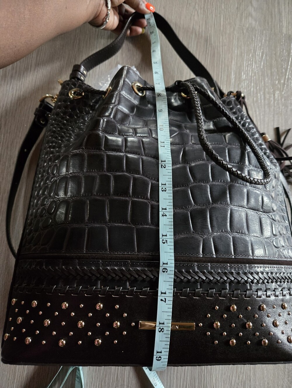 Brahmin Marlowe Cocoa Dalloway Genuine Leather Satchel NWT - Picture 13 of 13